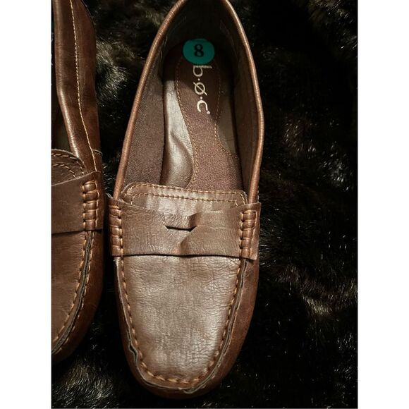 BOC Born O Concept Women's Size 8 Brown Leather Comfort Driver Penny Loafers - Picture 2 of 5